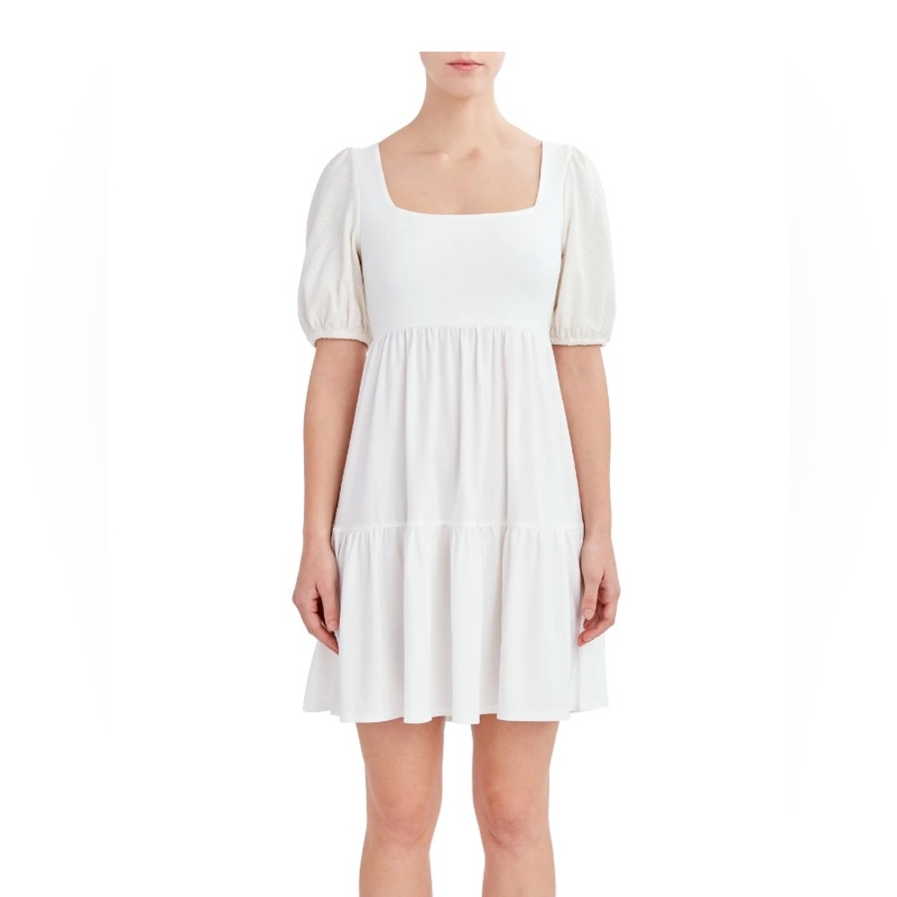 BCBG Paris Women's Knit Eyelet Sleeve Dress